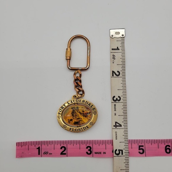 Vintage Ft Lauderdale Florida Spinner Keychain with‎ Spinning Center Souvenir - Picture 3 of 3